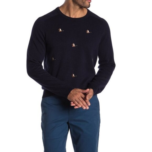 Brooks Brothers Duck Embroidered Crew Neck Sweater - Picture 1 of 6
